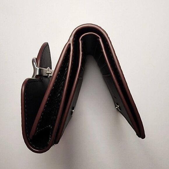 NWT Coach CM672 X Mint + Serf Small Morgan Wallet Silver / Black Multi - Picture 4 of 6